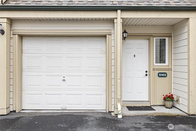 view of garage