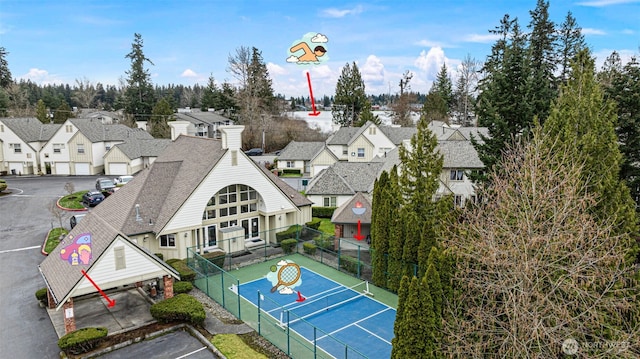 bird's eye view with a residential view