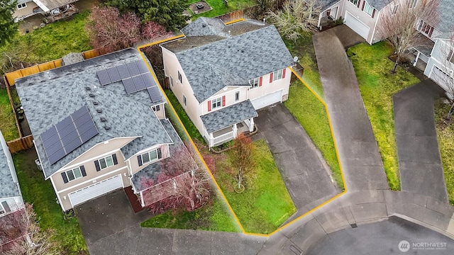 drone / aerial view featuring a residential view