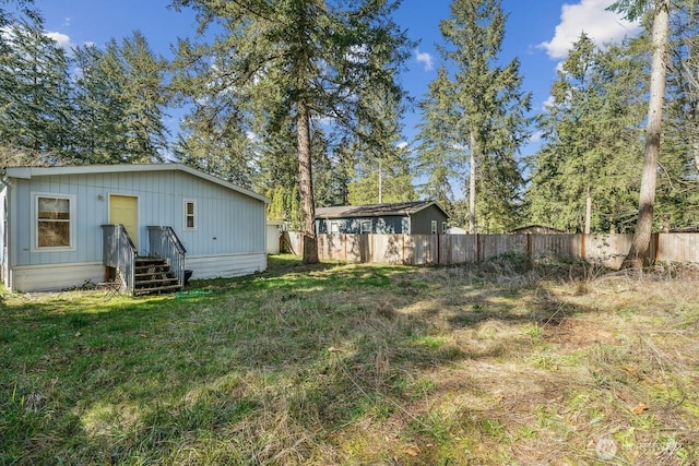 view of yard with fence