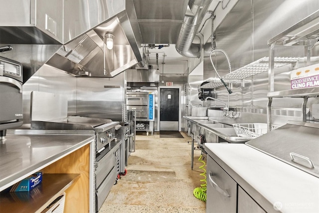 kitchen featuring concrete flooring