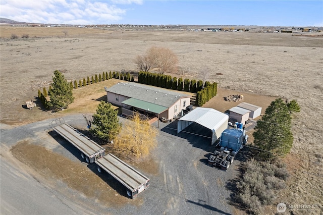 aerial view with a rural view