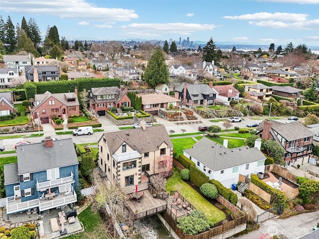 drone / aerial view featuring a residential view