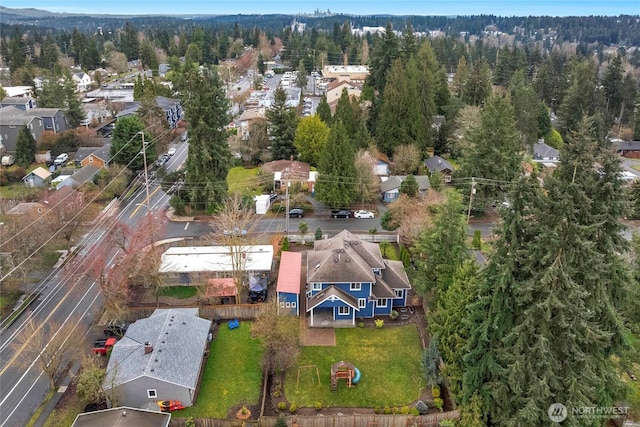 aerial view featuring a residential view