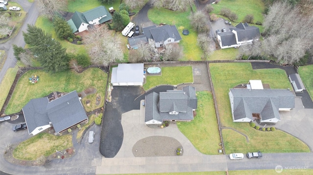 bird's eye view with a residential view