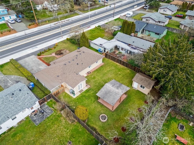 bird's eye view featuring a residential view