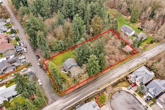 bird's eye view with a residential view