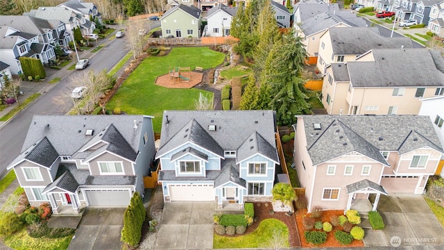 aerial view with a residential view