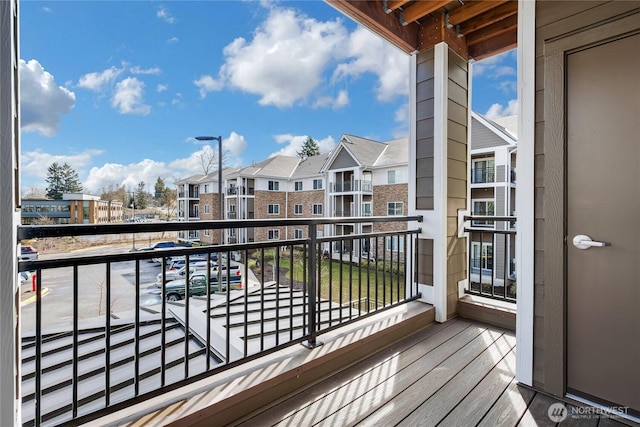 balcony with a residential view