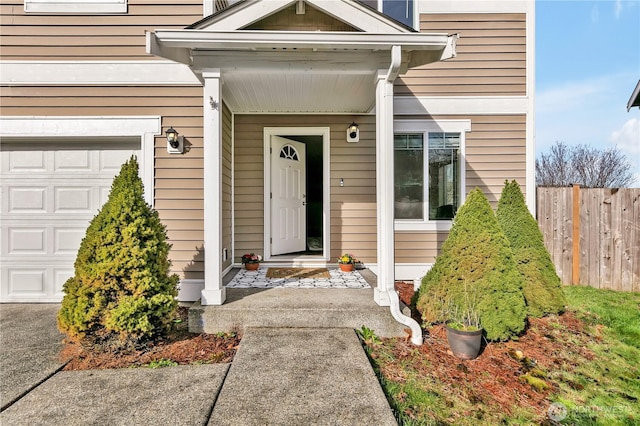 property entrance with fence