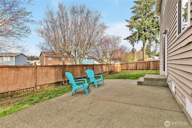 view of patio with a fenced backyard