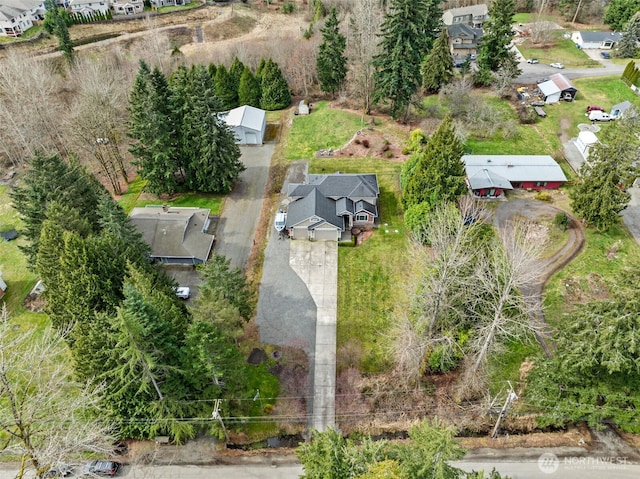 bird's eye view with a residential view