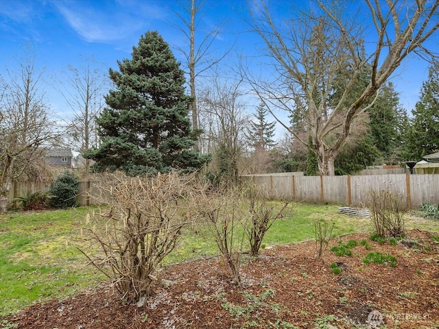 view of yard with fence