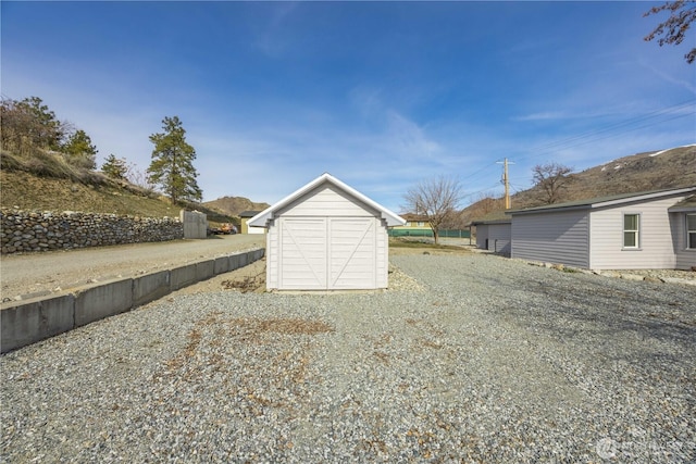 exterior space featuring a storage shed