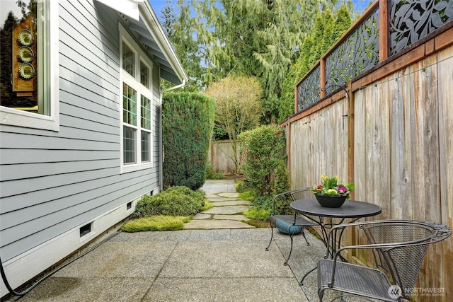 view of patio / terrace with fence