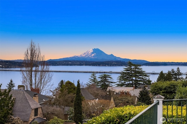 view of water feature featuring a mountain view