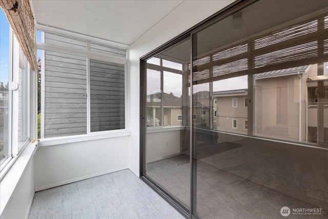 view of unfurnished sunroom