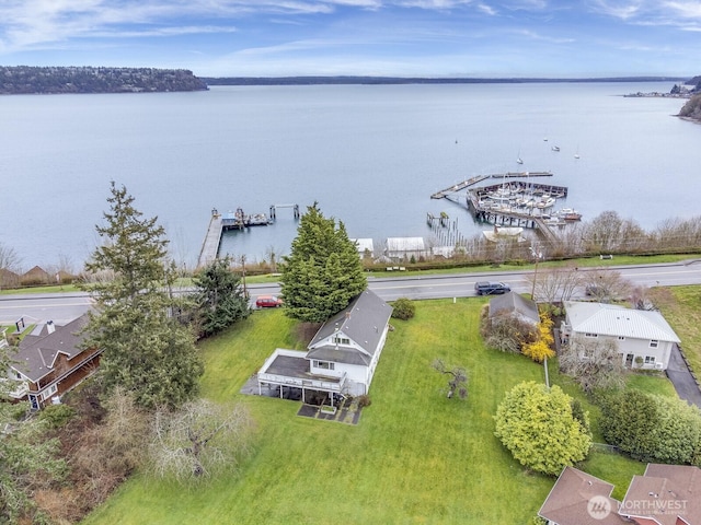 249 Cascade Ave, Langley, WA 98260 - birds eye view of property with a water view