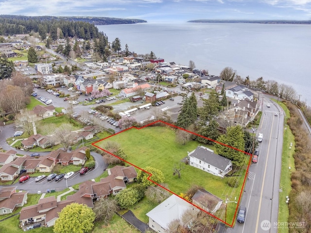 249 Cascade Ave, Langley, WA 98260 - bird's eye view with a residential view and a water view