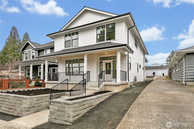 4843 N 7th St, Tacoma, WA 98406 - view of front facade featuring a porch and driveway