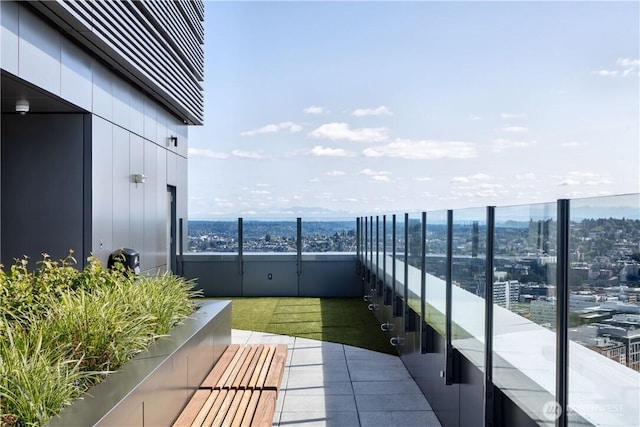 balcony with a view of city