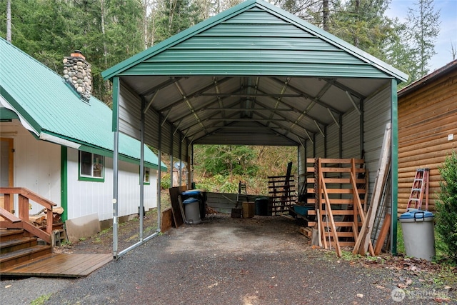 view of parking featuring a carport and driveway