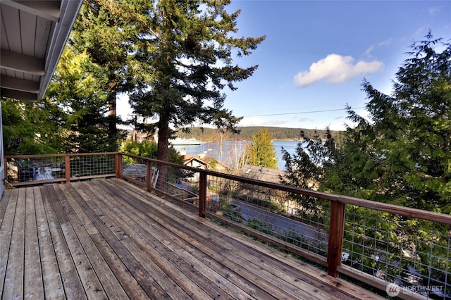 600 Harrison St, Friday Harbor, WA 98250 - wooden terrace featuring a water view