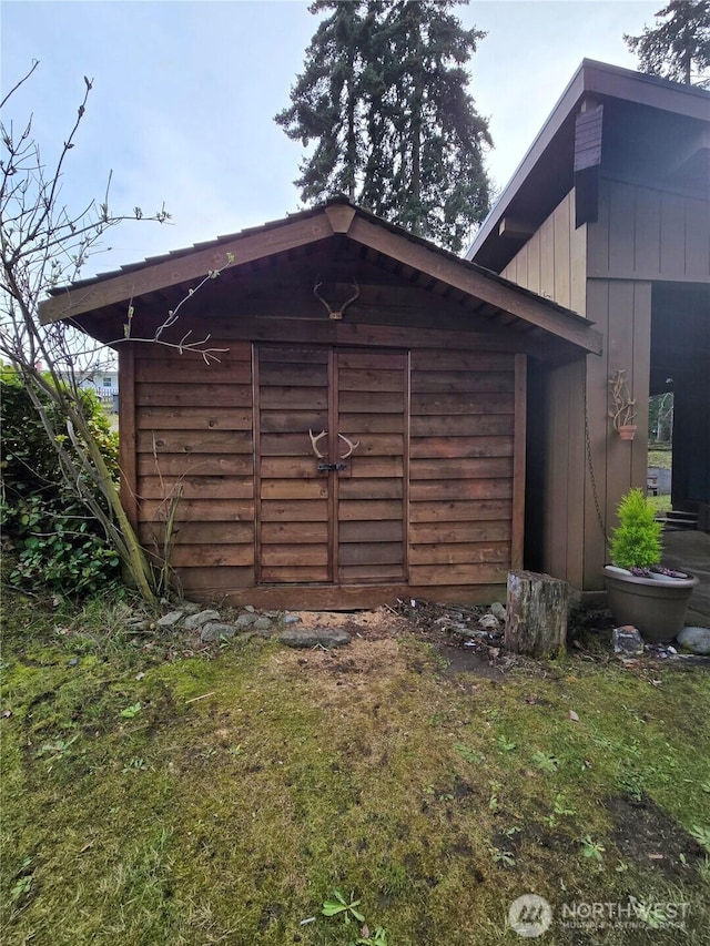 view of shed