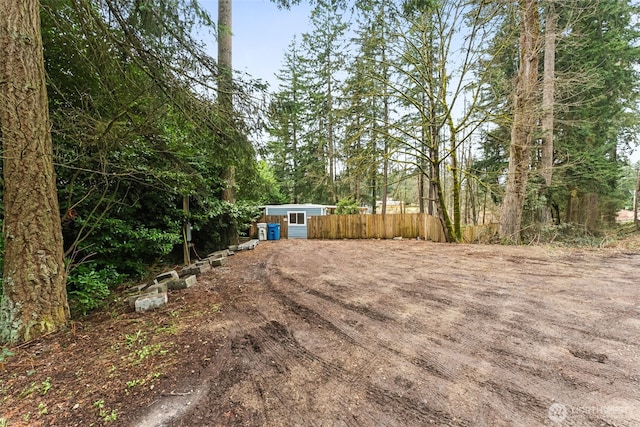 view of yard featuring fence