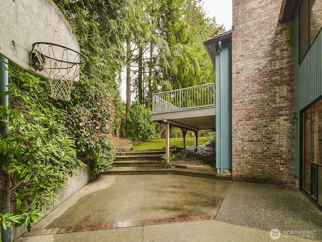 view of patio / terrace with a wooden deck