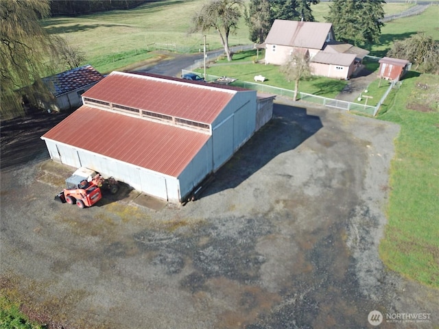 drone / aerial view with a rural view