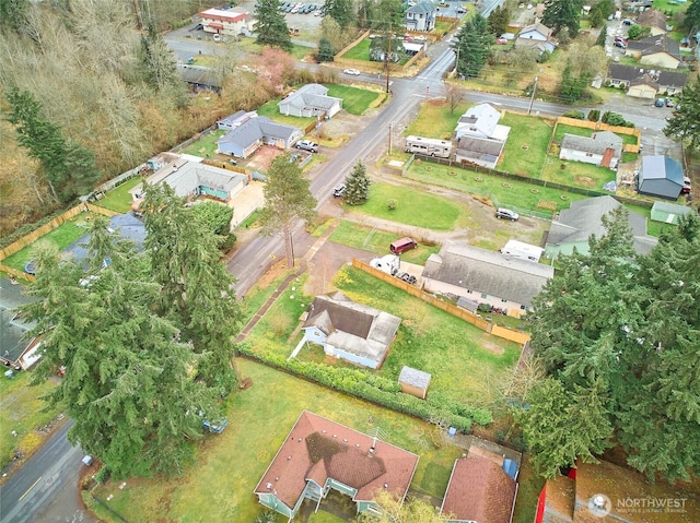 drone / aerial view with a residential view