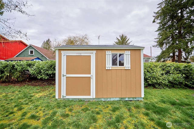 view of shed