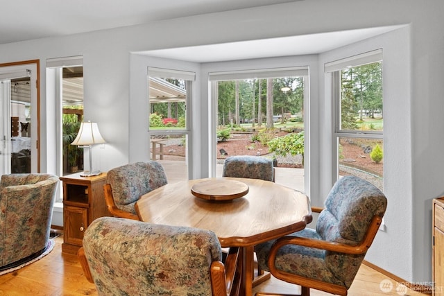 dining room featuring light wood-style floors