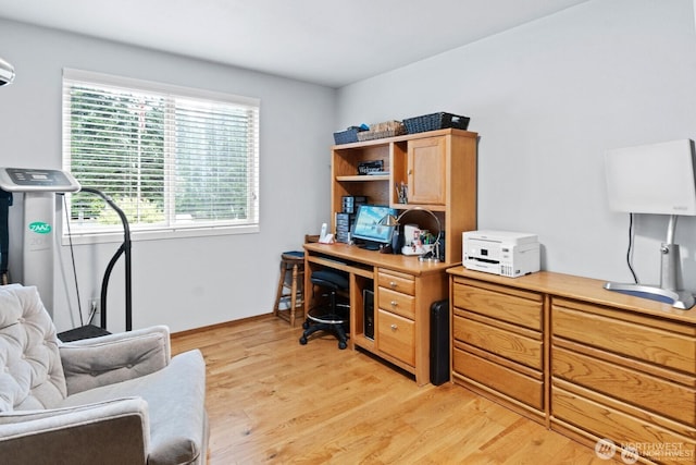 office space with light wood-style floors