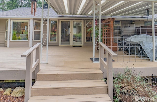 deck featuring french doors