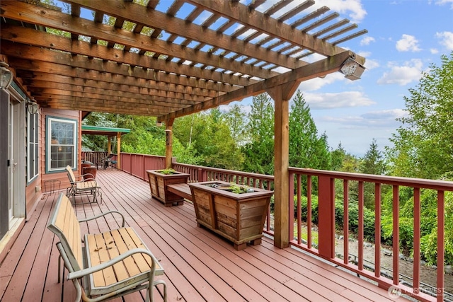 deck with a pergola