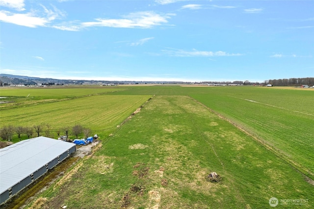 drone / aerial view featuring a rural view