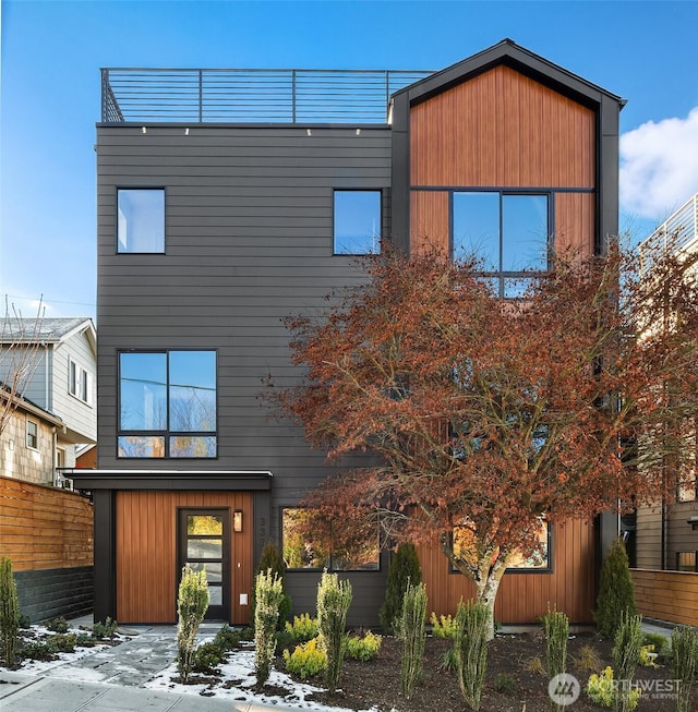 view of front of home with fence