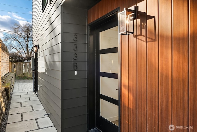 view of doorway to property