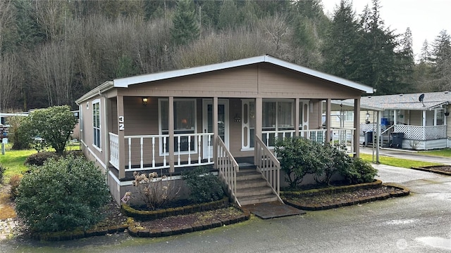 view of front of home with a porch