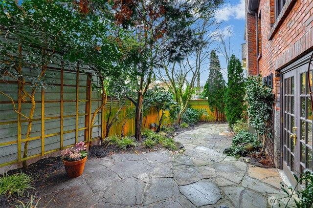 view of patio with a fenced backyard