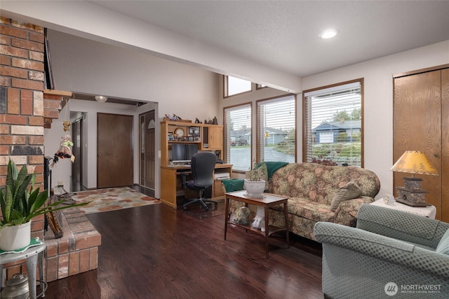 office area featuring wood finished floors