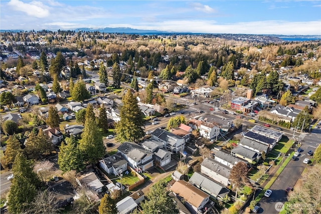 drone / aerial view with a residential view