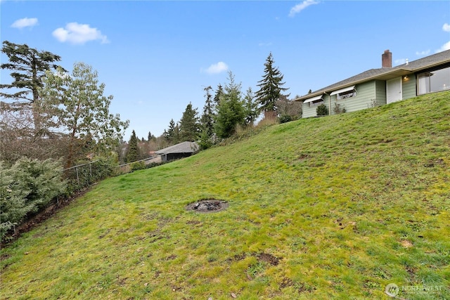 view of yard featuring fence