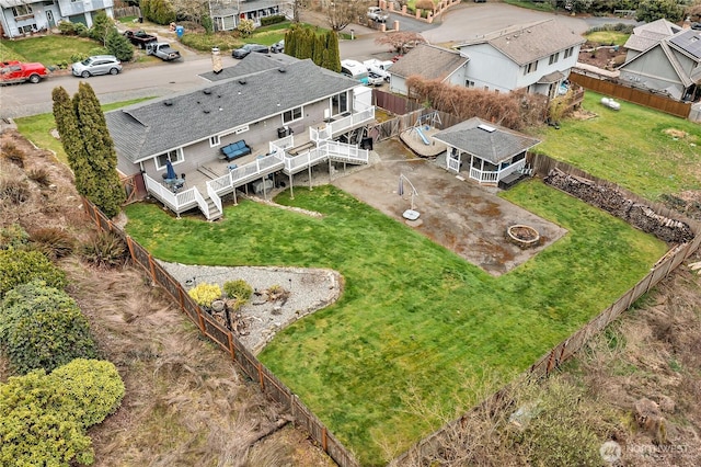 drone / aerial view with a residential view