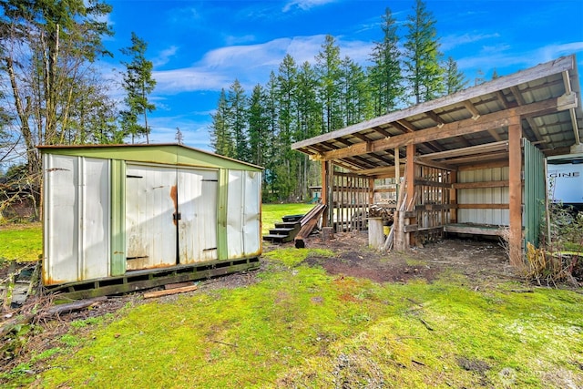 view of shed