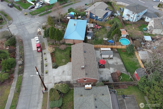 drone / aerial view featuring a residential view