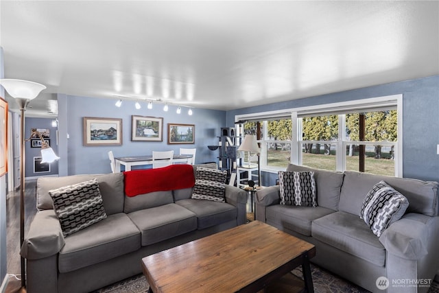 14530 Rutherford Rd, Yakima, WA 98903 - living room with rail lighting and wood finished floors