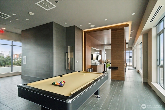 588 Bell St Unit 1603S, Seattle, WA 98121 - game room featuring billiards table and recessed lighting